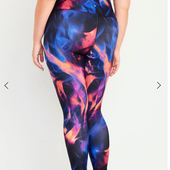 NWT OLD NAVY High-Waisted PowerSoft 7/8 Leggings Color: Pink Swir - Picture 6 of 8